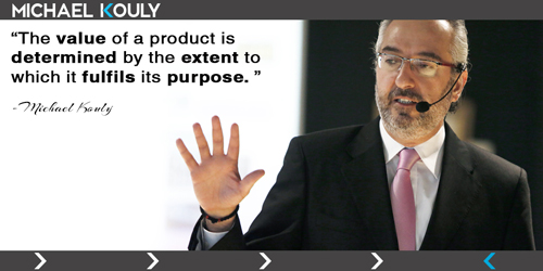 Michaelkouly quotes value product fulfills purpose
